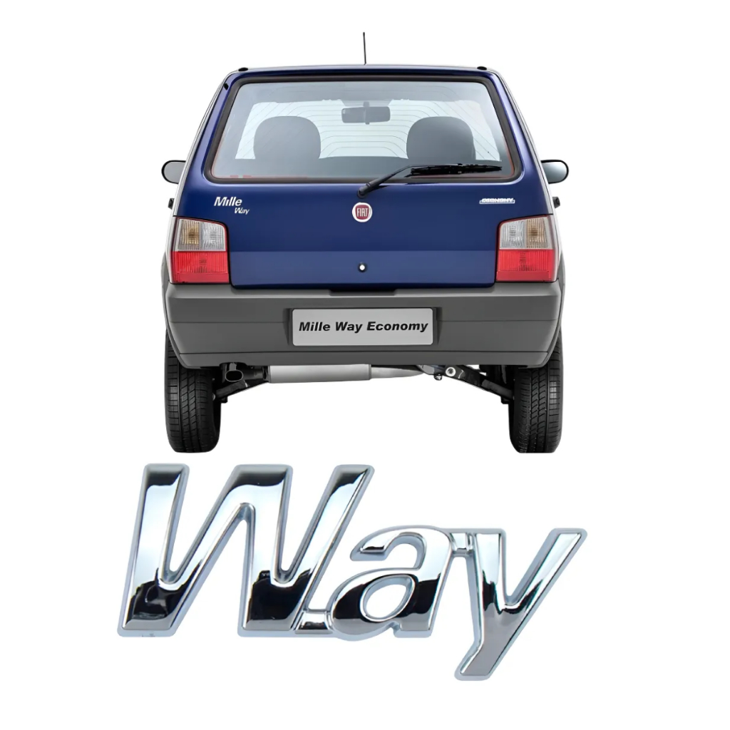 Emblema Letreiro Way Uno Mille Way Quadrado 2004 até 2014