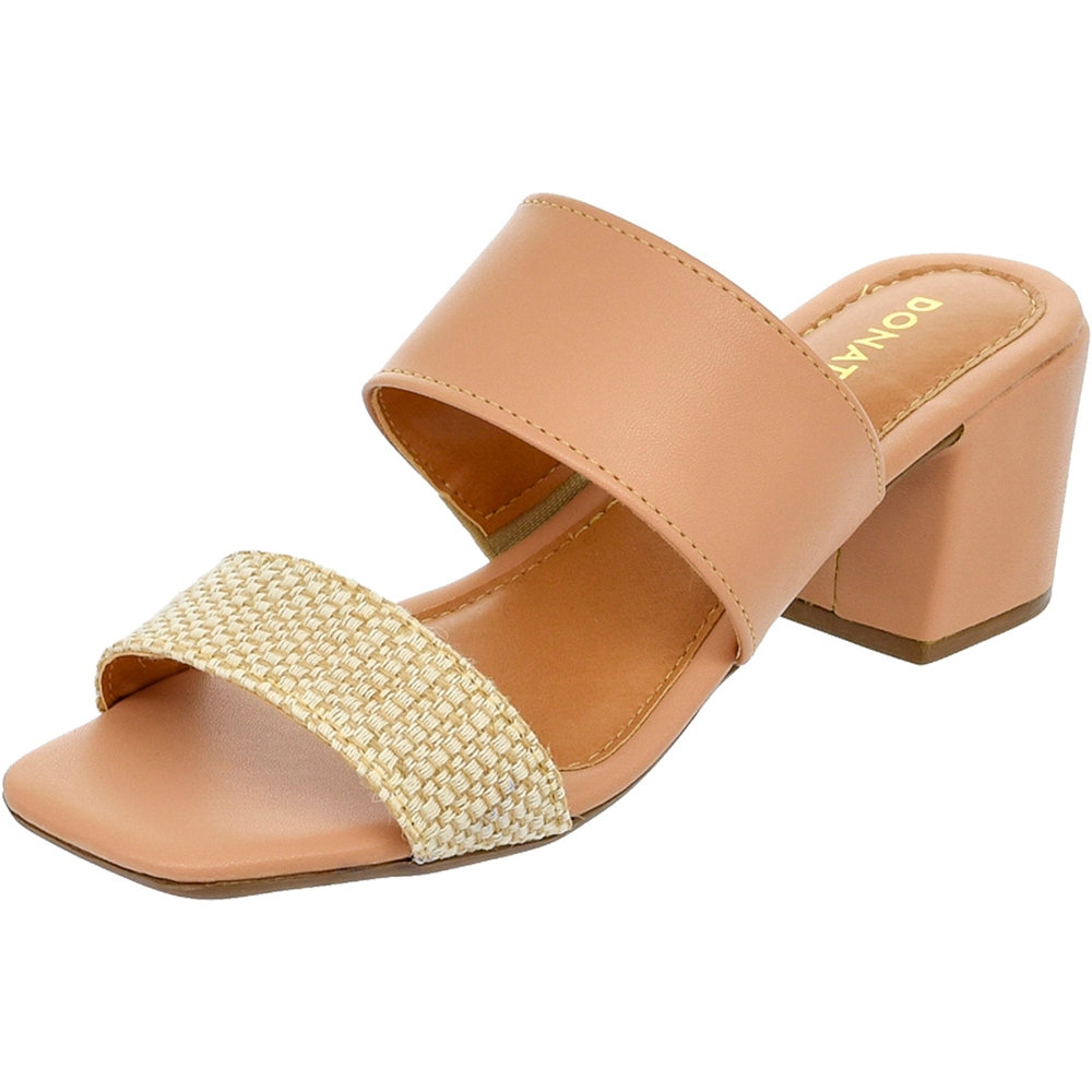 Sandália Tamanco Feminina Salto Alto Baixo Médio Moda Donatella Shoes Mule — imagem 2 de 2