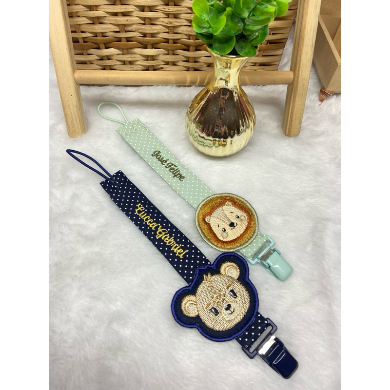 Prendedor de chupeta/bico para bebês bichinho clip