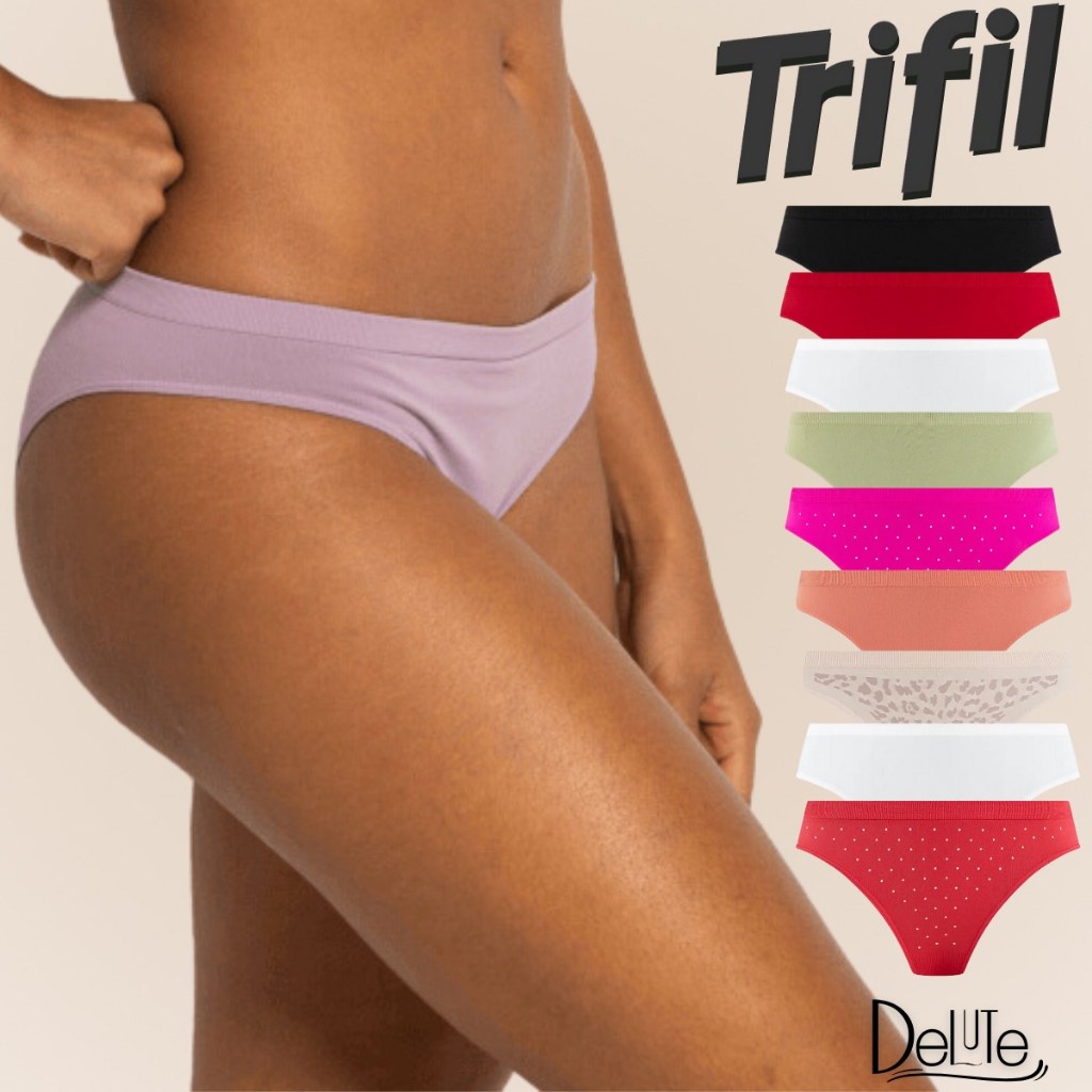 Kit Com 9 Calcinhas Basicas Tanga Trifil Em Microfibra Sem Costura