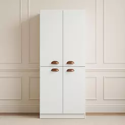 Guarda-Roupa Infaltil 4 Portas Catarina 4 Prateleiras Branco/Preto