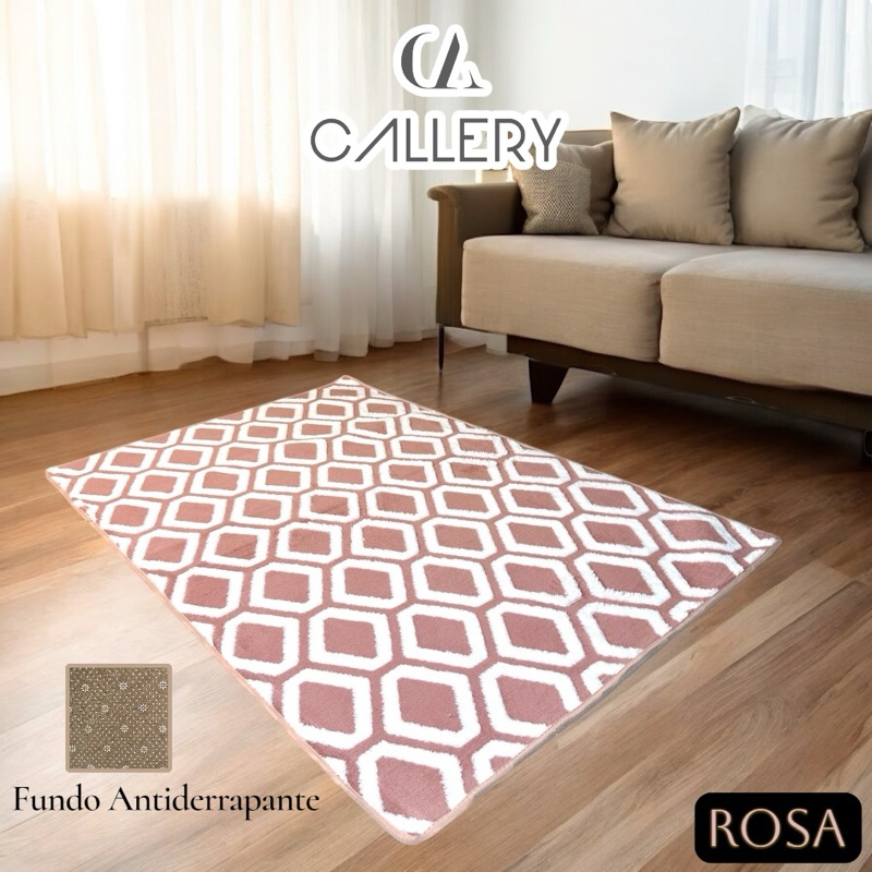 Tapete 100x150cm Antiderrapante Geométrico para Sala quarto