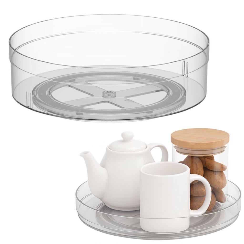 Organizador Giratório 360º Acrílico Transparente Multiúso Ideal P/ Cozinha Banheiro Maquiagem Armário Itens Casa