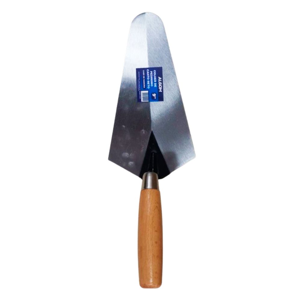 Colher De Pedreiro Canto Reto Cabo De Madeira Algom em Oferta na Shopee