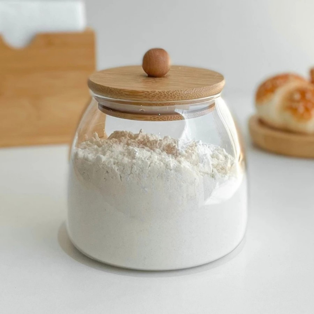 Pote de Vidro Hermético 750ML C/ Tampa Bambu Cozinha em Oferta na Shopee