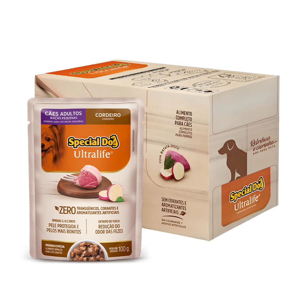 Kit 12 Sachês Special Dog Raças Pequenas Cordeiro Ultra Life 100 g em Oferta na Shopee