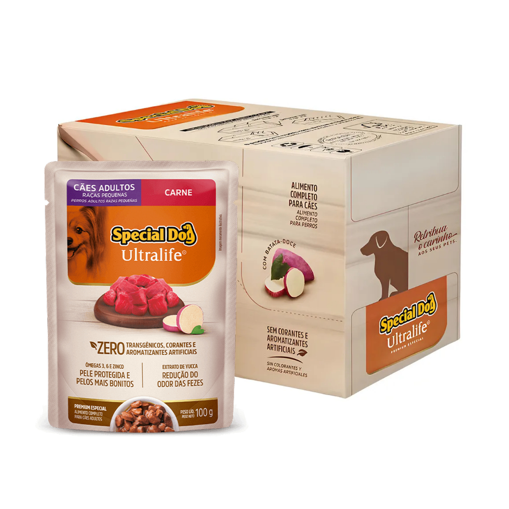 Kit 12 Sachês Special Dog Raças Pequenas Carne Ultra Life 100 g em Oferta na Shopee