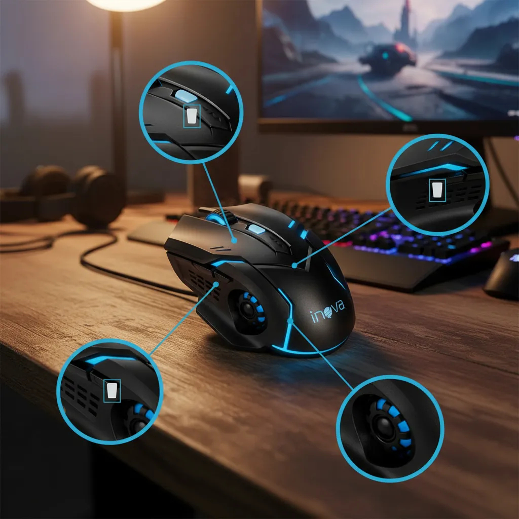 Mouse Gamer Fio USB Tipo Redragon Mou8776 LED RGB Multicolor 2400dpi Alta Precisão Pc Jogos — R$ 86,00 em Shopee