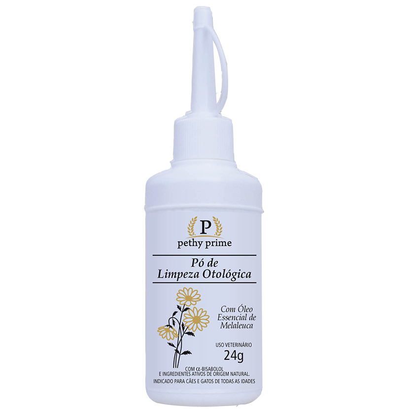 Pó Otológico 24g Pethy Prime Higienizador de Orelhas para Cães & Gatos |Remove Odor, Secagem & Pelos