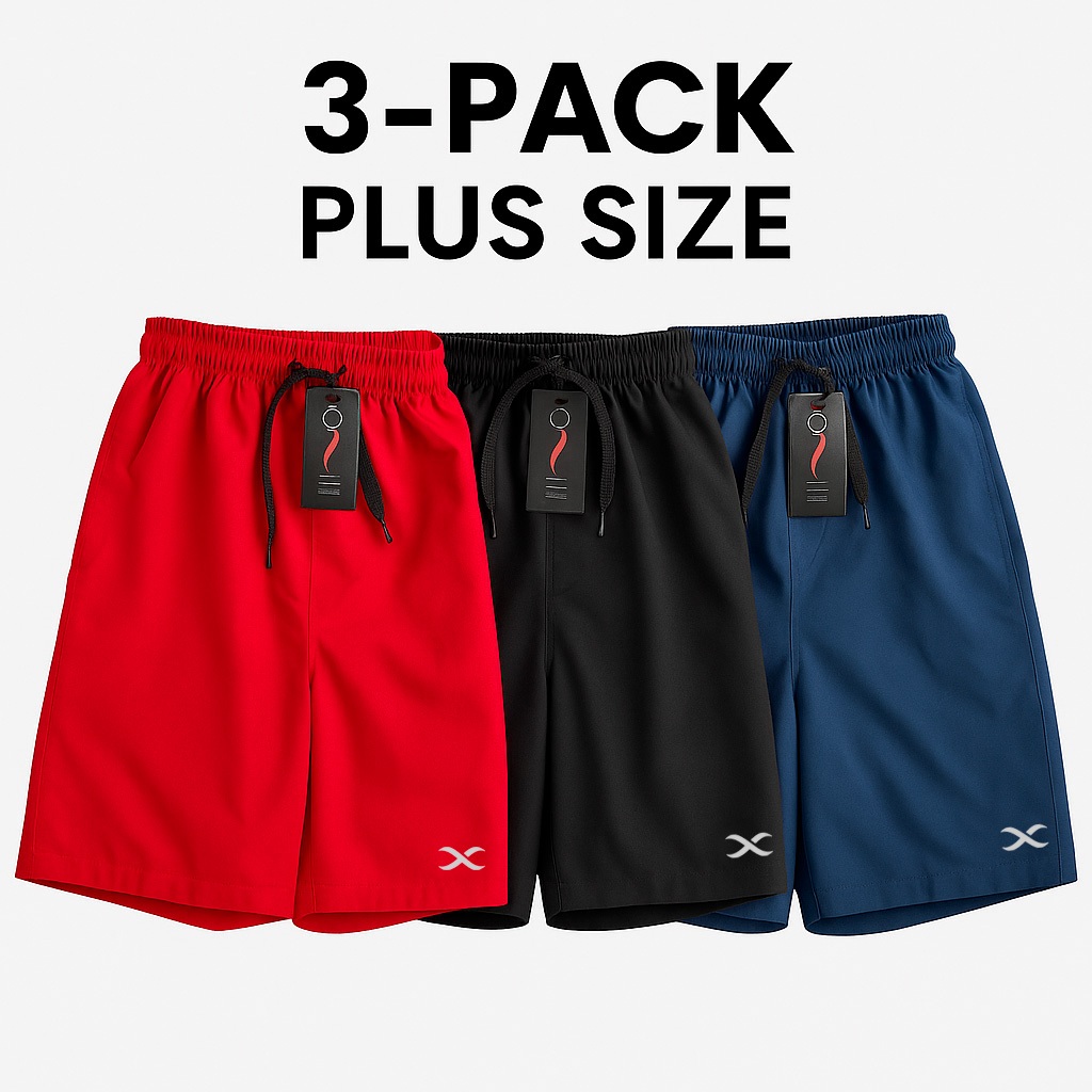 Kit de 3 Bermudas Plus Size de tactel em Oferta na Shopee