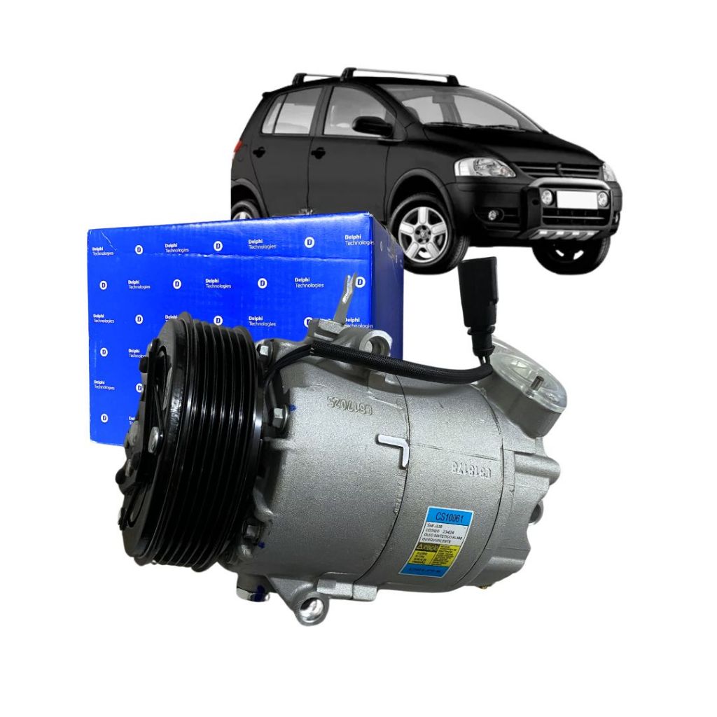 Compressor Ar Para Vw Fox Spacefox Crossfox Polo 1.6 Original Delphi Compressor CrossFox Motor EA111