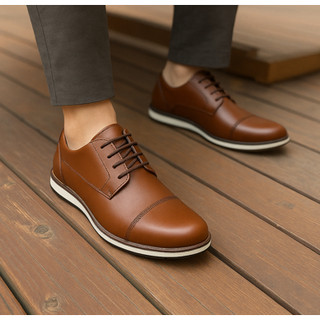 Kit Sapato Social Masculino Café Oxford Casual promoção