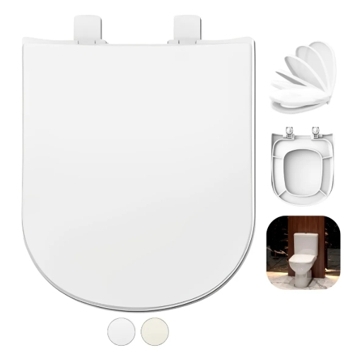 Assento Tampa Vaso Square Incepa Softclose Gelo 1.6gpf 6lpf Branco