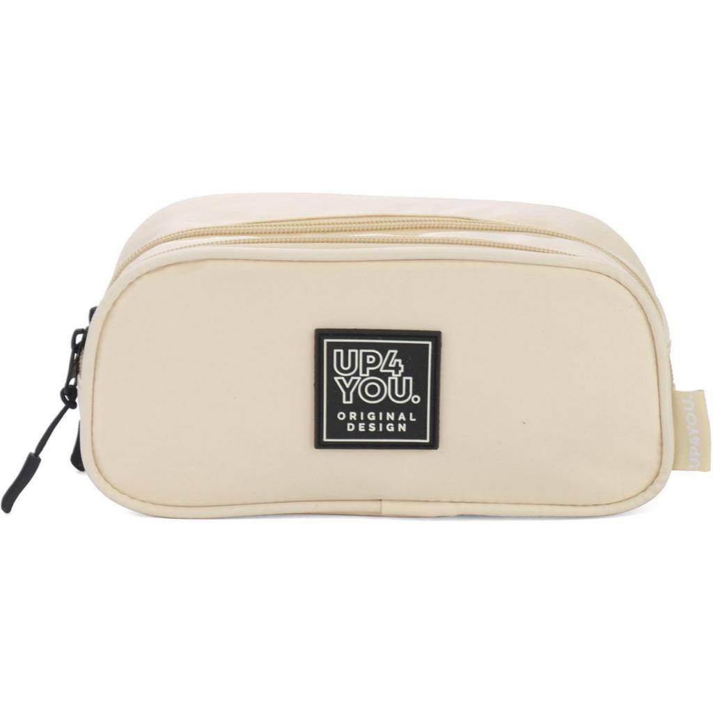 Estojo Duplo Tecido Up4you Bege - Luxcel em Oferta na Shopee
