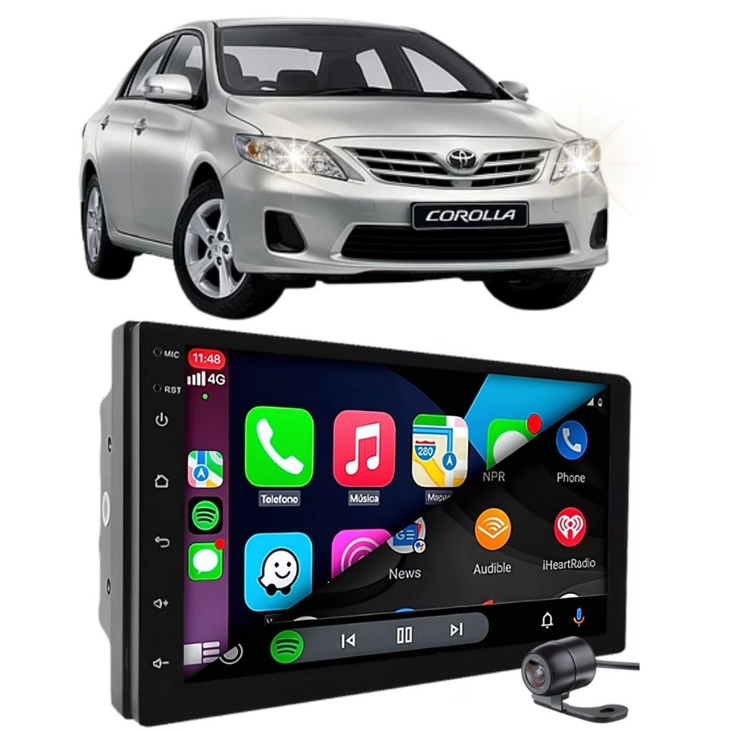 Kit Multimídia Android Corolla 2003 2007 Carplay Gps Wifi