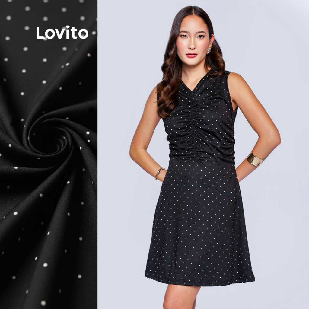 Lovito Vestido Poá Fofinho Feminino LB780BRL810 em Oferta na Shopee