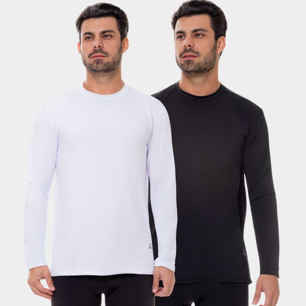 Combo 2 Camisas Masculina Proteção Solar Uv Térmica Segunda Pele Casual Verão Praia