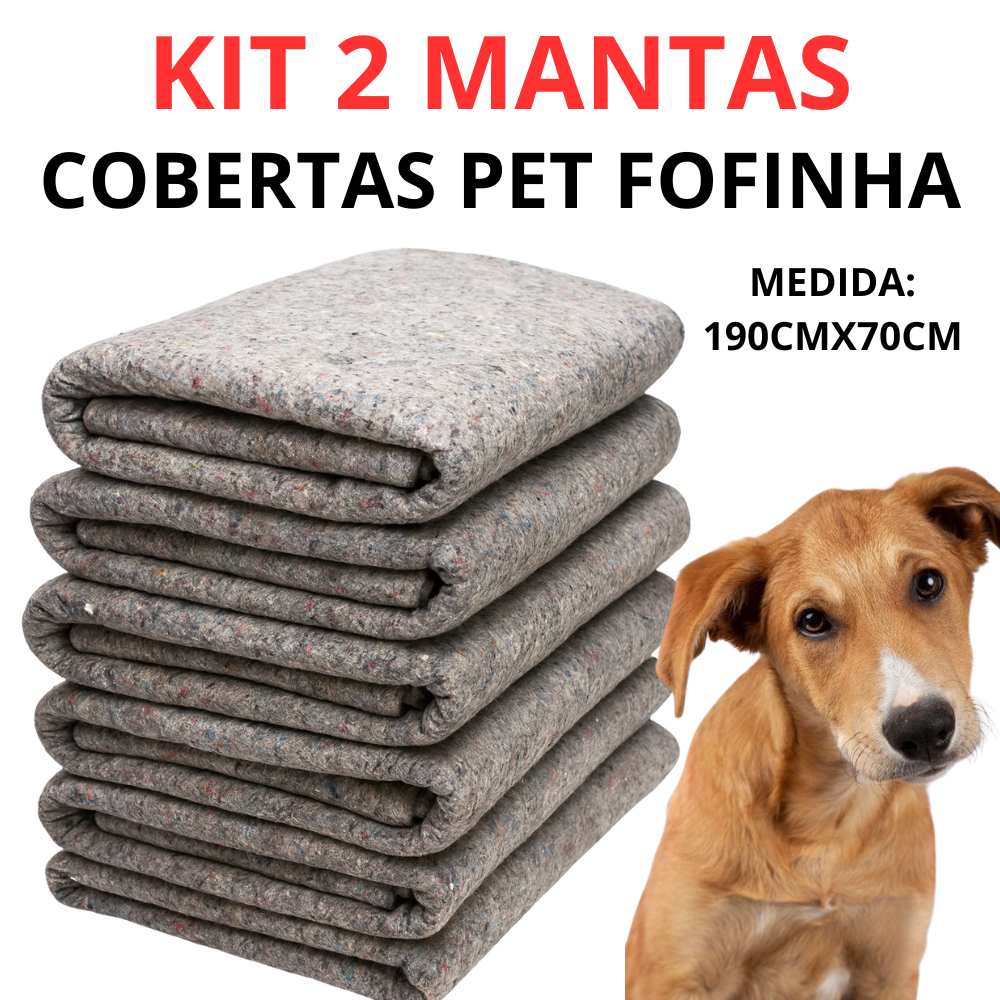 Cobertor Pet 2 Peças Cachorro Gatos Caes 190 X 0,70 Grosso Quentinho