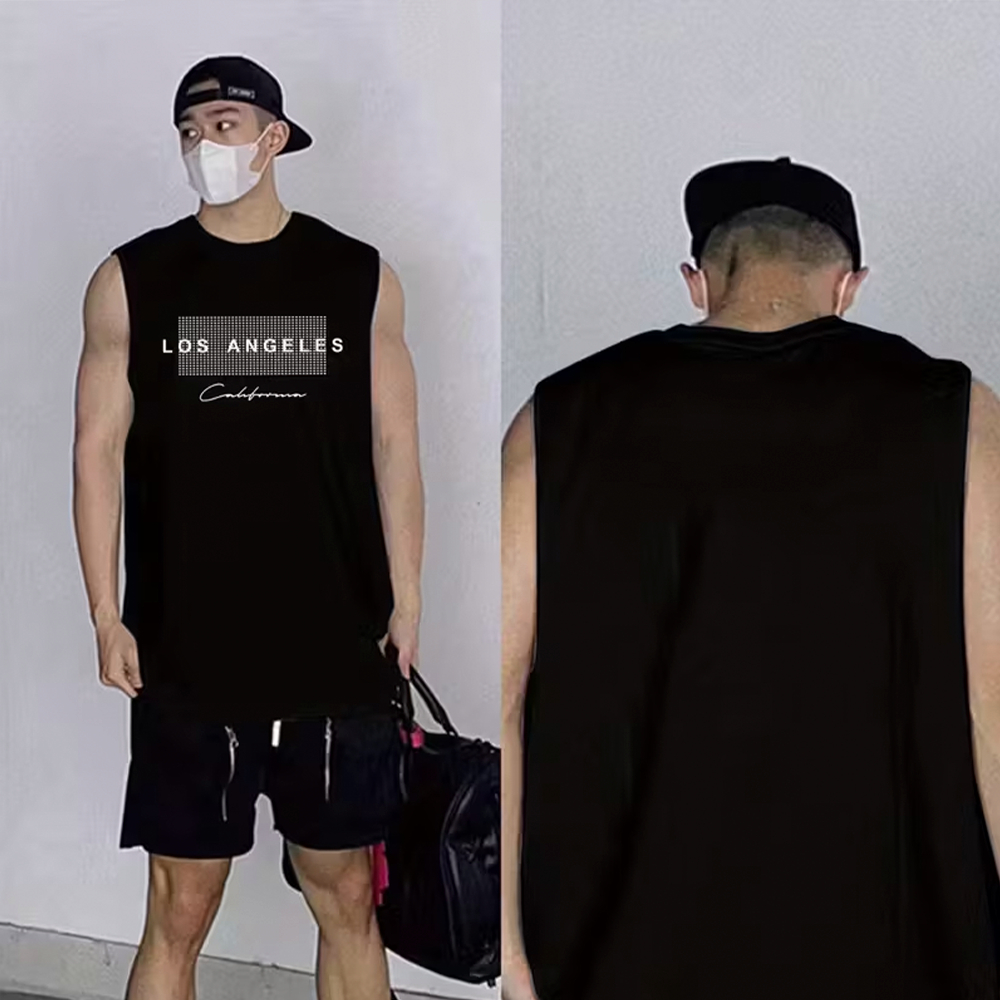 Regata Estilosa Retrô Arte Oversized Machão Longa Los Angeles Califonia Moda Gringa Em Algodão