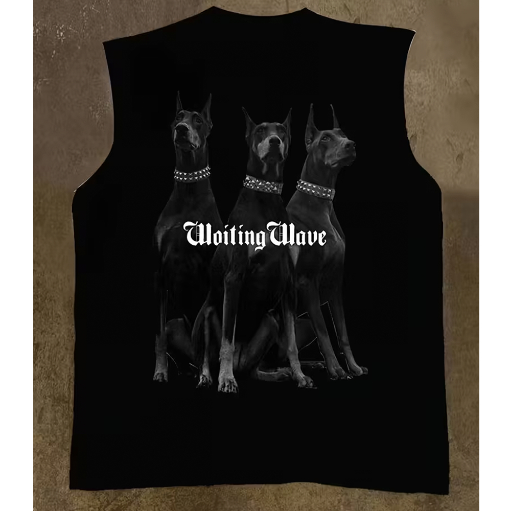 Camiseta Regata Overized Longa Machão Exclsuvia Woitinh Wove Doberman Vintage Retrô Arte Unissex