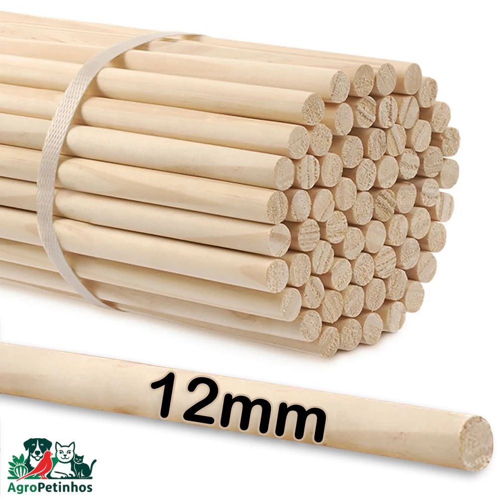 10 Poleiros 12mm Vareta Bastão Cavilha De Madeira Para Artesanato