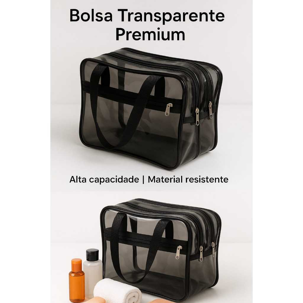 Bolsa De PVC Transparente E Fume  Impermeável  Viagem/Higiene/Pessoal/Enfermagem/Clube/Praia/Piscina em Oferta na Shopee