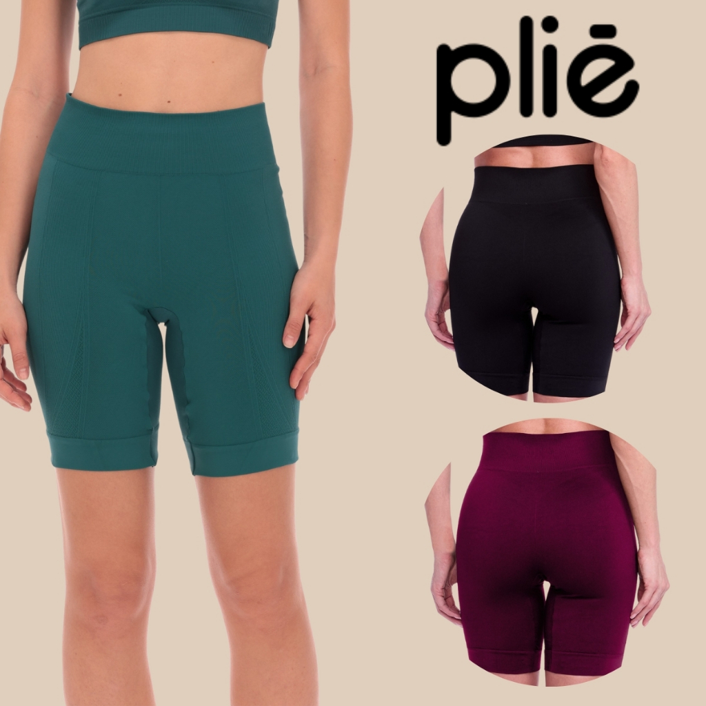 Bermuda Legging Plié Sem Costura Resistente Cintura Alta Fitness Alta Performance Básica Feminina