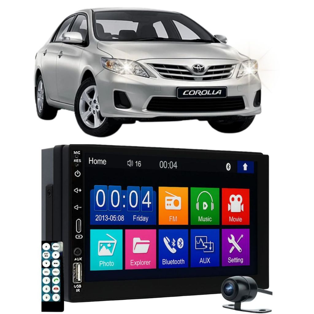 Kit Multimídia Mp5 Corolla 2003-2007 Wifi 2 Din