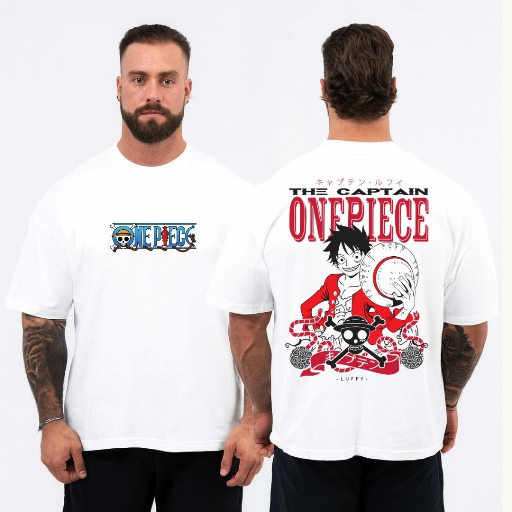 Camiseta Oversized Anime One Piece Luffy Gear 5 Streetwear Masculina Blusão Malha Premium