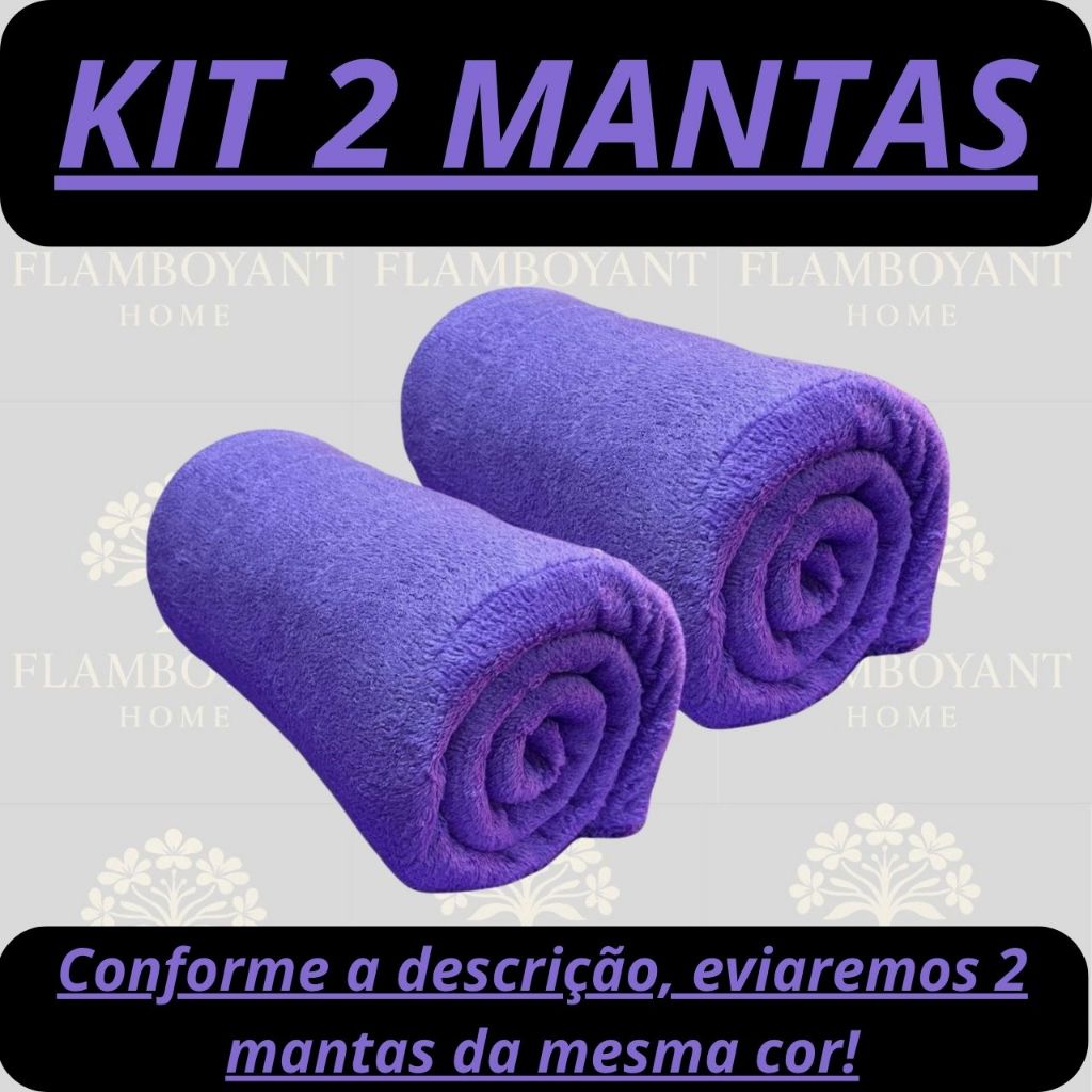 Cobertor Manta Casal kit 2 Peças da Mesma Cor Super Fofinhas