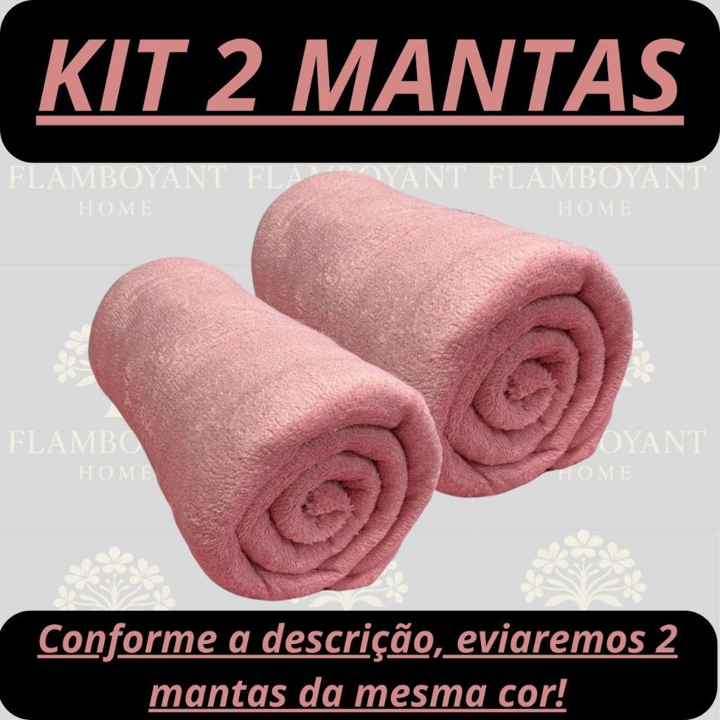 Cobertor Manta Casal Kit 2 Peças Mesma Cor em Oferta na Shopee