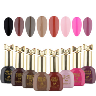 Kit 6 Esmaltes Helen Color 3 Em 1 Top Coat Base Uv/led - 60ml