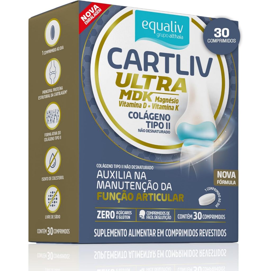Suplemento Alimentar Cartliv Ultra MDK Equaliv Colágeno Com 30 Cápsulas em Oferta na Shopee