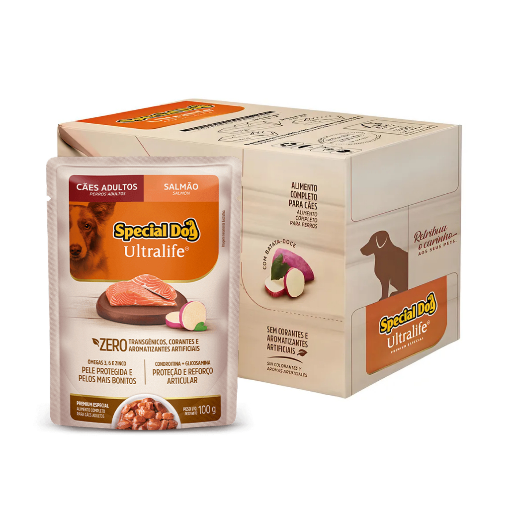 Kit 12 Sachês Special Dog Adulto Salmão Ultra Life 100 g em Oferta na Shopee