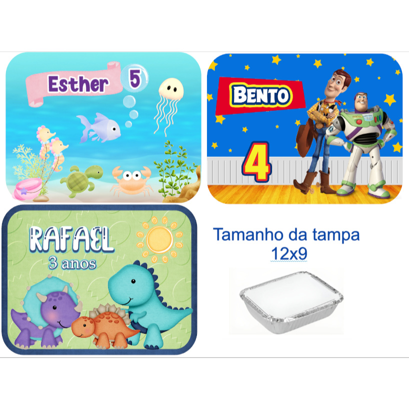 Rótulos Adesivos Personalizados Para Tampa Marmitinhas 12x9 - Qualquer Tema - Decoração Festa Aniversário - Lembrancinha