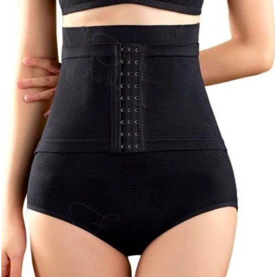Calcinha Cinta Modeladora Controle De Barriga Ajusavel 3 Fechos Espartilho Cintura Dulpa Compressão Feel Shapewear