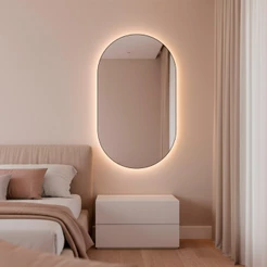 Espelho Orgânico Com Led 50x80cm Grande Decorativo Quarto Sala Banheiro Lançamento