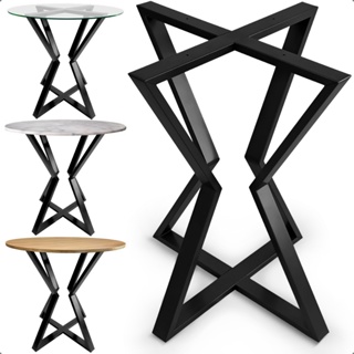 Pé Ferro Base Industrial Apoio Metalon Tampo Mesa Redondo Quadrado Vidro Pedra Madeira até 110x110 em Oferta na Shopee