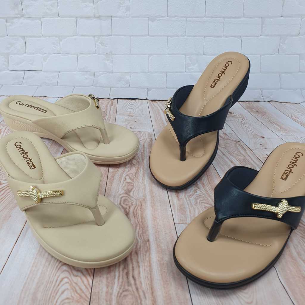Tamanco Anabela Comfortflex Feminino 2588401 Elegância Casual e Tecnologia Ultramacia