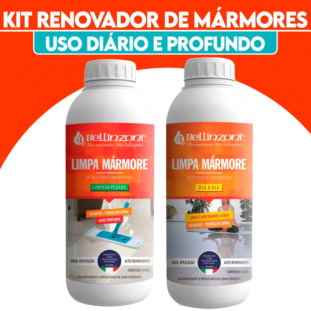 Dupla De Limpeza Mármore E Granito Uso Diário e Profundo - Bellinzoni