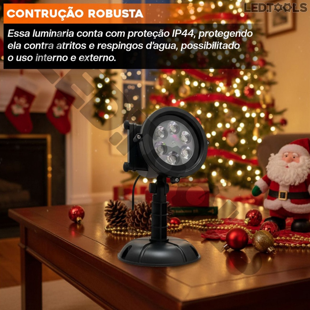 Projetor Refletor Natalino LED RGB 10W Espeto 16 Desenhos Coloridos Jardim · foto 2