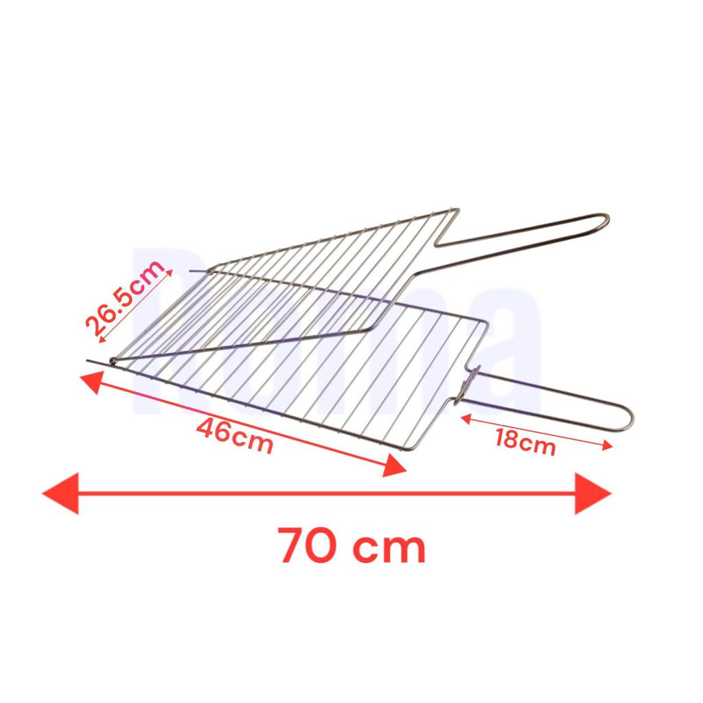 Grelha Dupla Reta em Aço Resitente para Churrasqueira Churrasco Peixes Frango Carnes Legumes  outros em Oferta na Shopee
