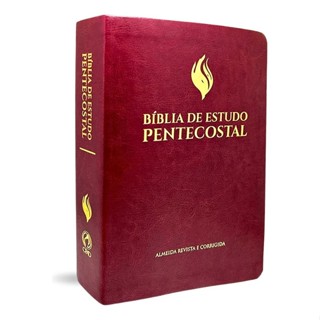 Bíblia De Estudo - Pentecostal - ARC - Luxo Vinho em Oferta na Shopee