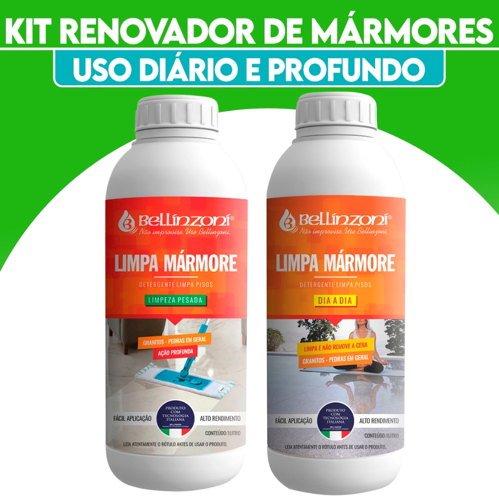 Kit Limpador de Mármores Uso Diário e Profundo 1L Bellinzoni