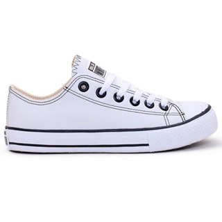 tenis white star branco couro tradicional cano baixo skaye em Oferta na Shopee