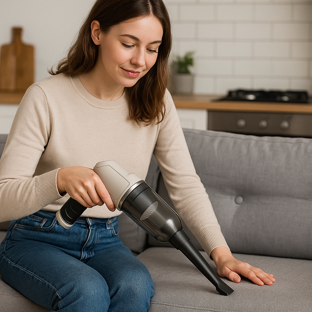 Soprador aspirador de pó portatil usb recarregável cor branco