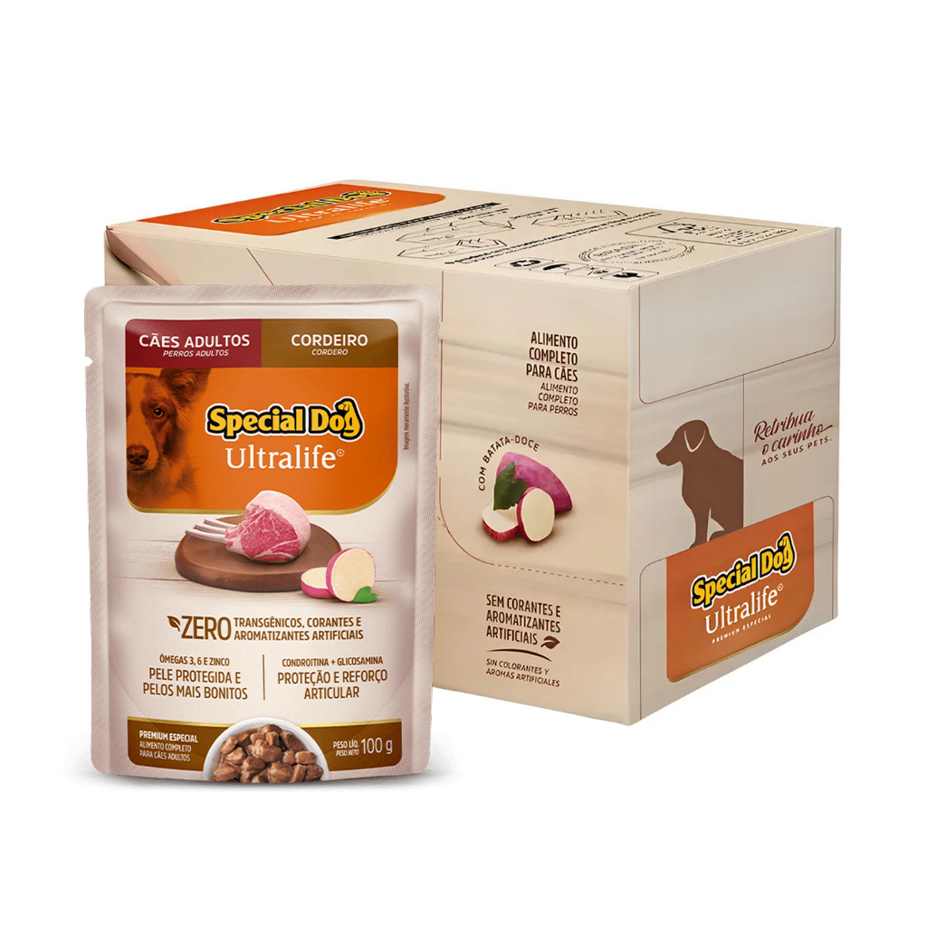 Kit 12 Sachês Special Dog Adulto Cordeiro Ultra Life 100 g em Oferta na Shopee