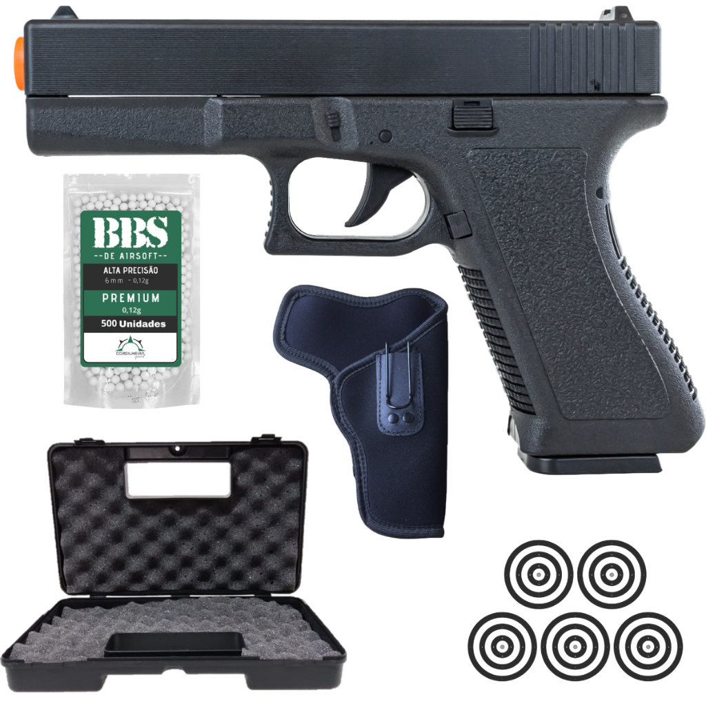 Pistola De Airsoft VG V307 Rossi 6mm Spring Vigor + Acessórios Completos em Oferta na Shopee