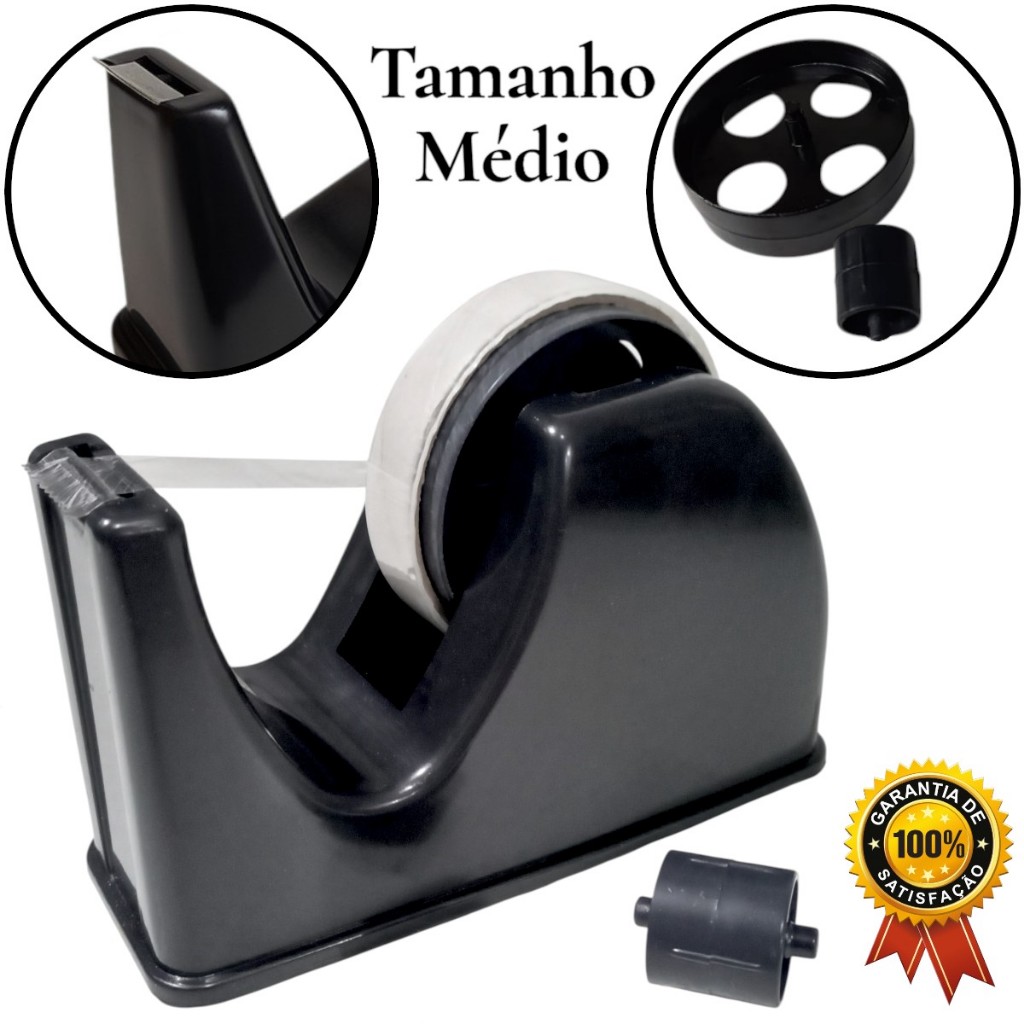 Porta Durex Médio Para Fita Adesiva  Suporte com 2 Adaptadores em Oferta na Shopee