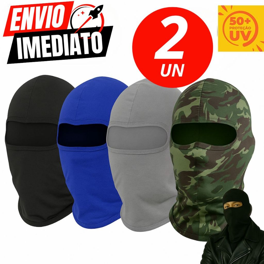 Kit 2 Toucas Ninjas Balaclava UV 50+ Motoqueiro Motoboy Toca Preta Proteção Solar Térmica em Oferta na Shopee
